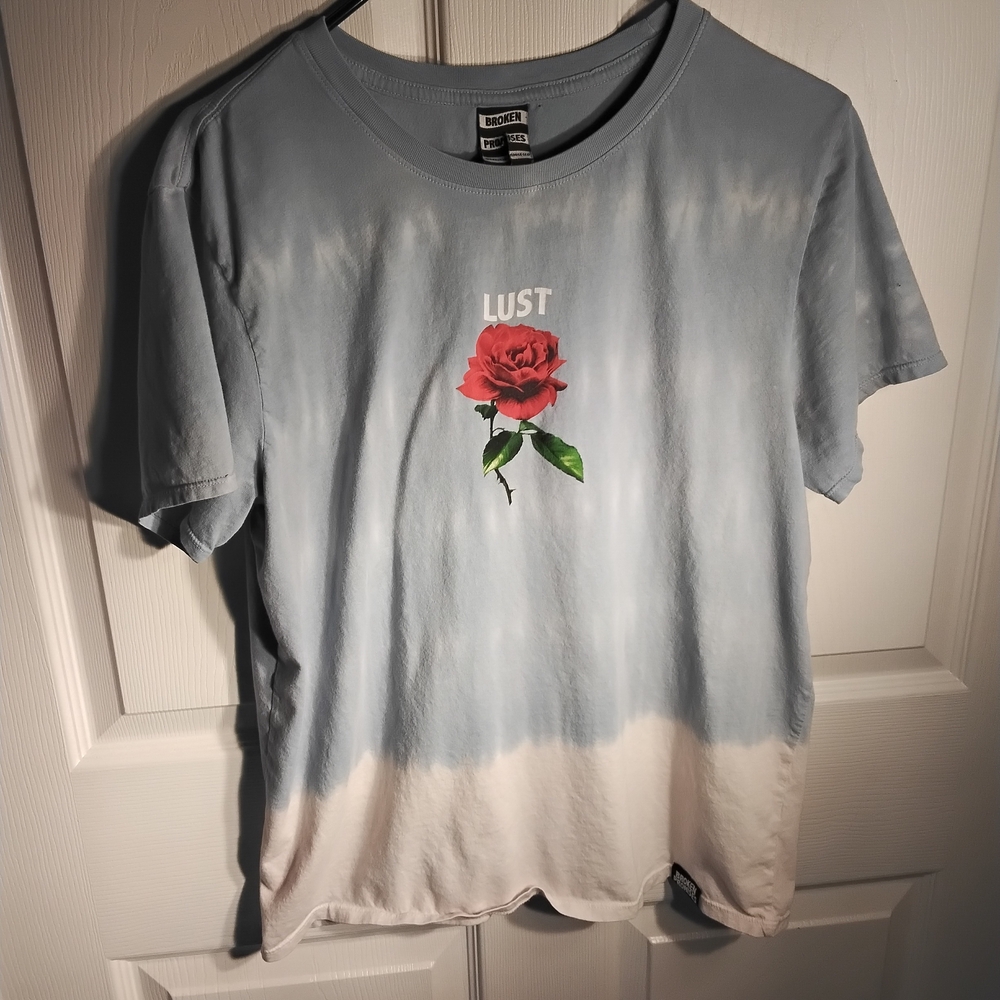 Indie Blue and White Rose Graphic Tee